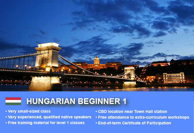 Affordable Hungarian Beginner 1 Course in Sydney CBD with small classes! Learn basic conversational proficiency over the 10-week course with free materials.