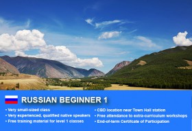 Russian Beginner 1 Course in Sydney CBD with small classes! Learn basic conversational proficiency over the 10-week course with free materials.