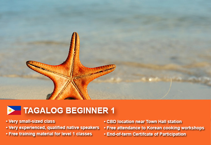 Affordable Tagalog Beginner 1 Course in Sydney CBD with small classes! Learn basic conversational proficiency over the 10-week course with free materials.