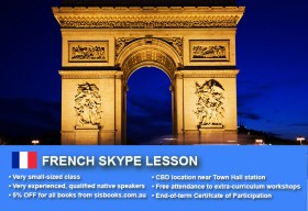 Improve your French language skills with tutorials via Skype. Different lesson durations and flexible times are available to suit your learning needs.