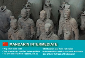Affordable Mandarin Intermediate 1 Course in Sydney CBD with small classes! Learn higher level conversational skills over 10 weeks with free materials.