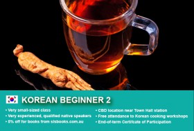 Korean Russian Beginner 2 in Sydney CBD within small classes! Improve your conversational proficiency over 10 weeks with free materials.