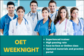 OET weeknight course online and face to face sydney cbd