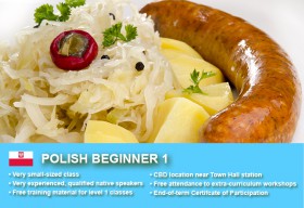 Affordable Polish Beginner 1 Course in Sydney CBD with small classes! Learn basic conversational proficiency over the 10-week course with free materials.