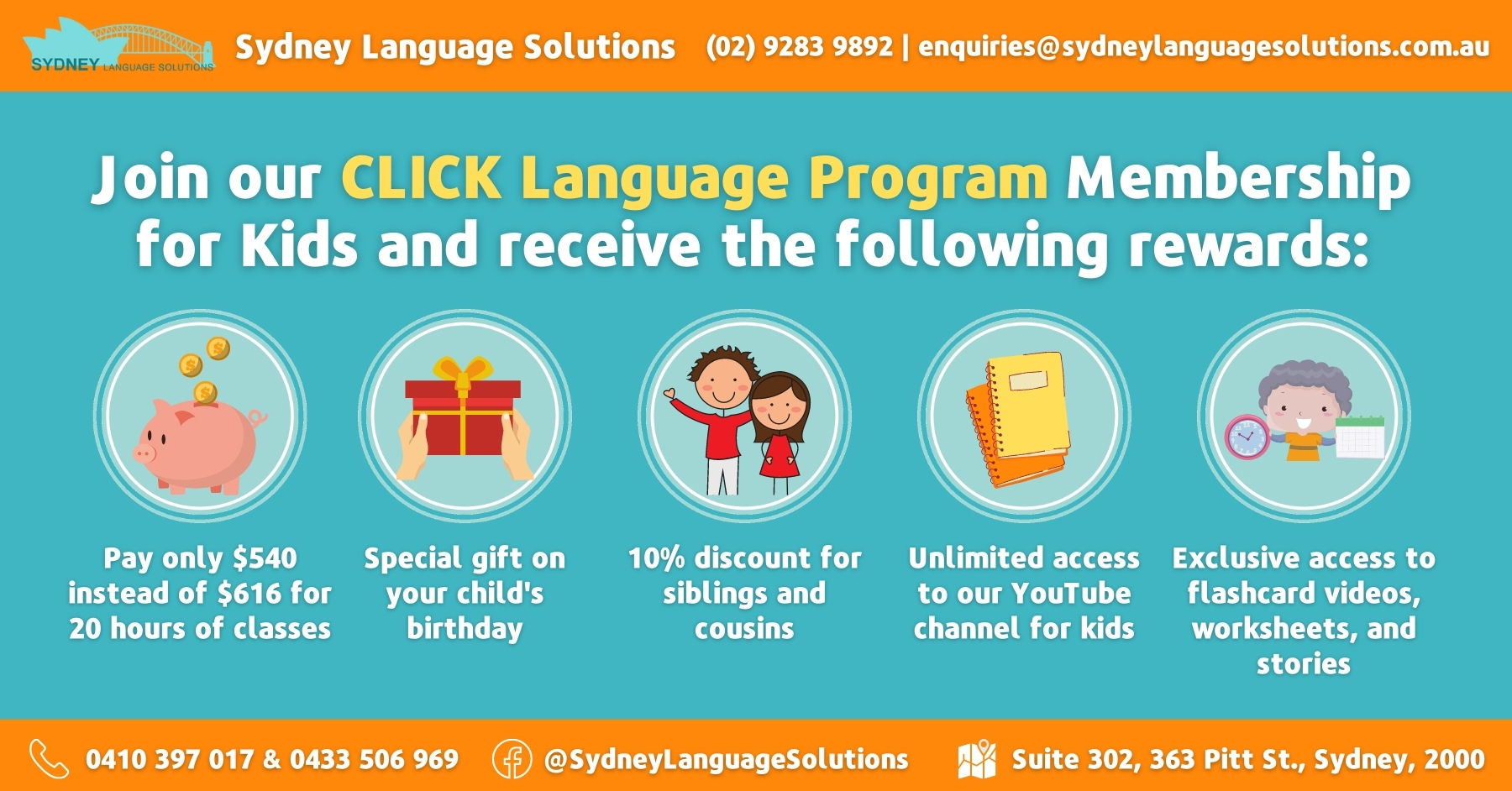 Perks of Joining our CLICK Language for kidsMembership Program